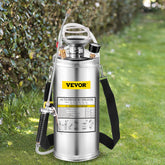 Happybuy 2 Gallon Stainless Steel Sprayer front view with pressure gauge