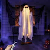 HAPPYCLUB 5ft Swing Ghost Halloween Decoration front view