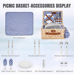 HappyPicnic waterproof blanket included with picnic basket set