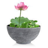 Happyyami Hydroponic Lotus Flower Pot in gray, front view