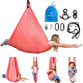 Harkla Sensory Swing pink model front view with 360° swivel