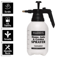 HARRIS 1.5L sprayer showing adjustable nozzle