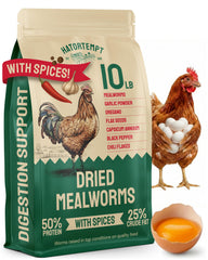 Hatortempt 10lb Dried Mealworms in resealable bag front view