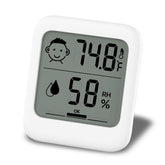 HATUSOKU Digital Thermometer and Hygrometer front view, white display