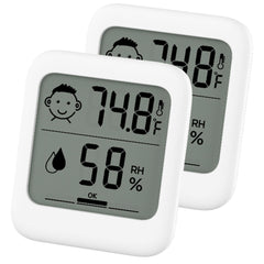 HATUSOKU Digital Thermometer and Hygrometer front view, white model