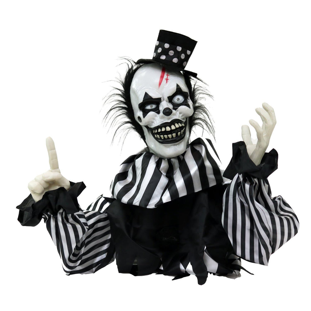Haunted Hill Farm Scary Talking Groundbreaker Clown front view