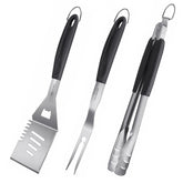 HAUSHOF BBQ tool set stainless steel spatula, tongs, and fork