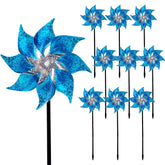 Hausse 10 Pack Reflective Pinwheels, blue model displayed outdoors