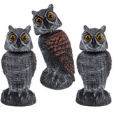 Hausse 3 Pack Bird Scarecrow Owl Decoy, black, front view