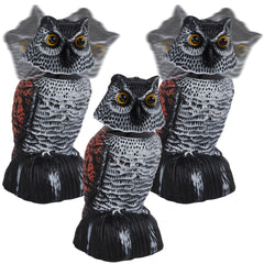 Hausse Mini Owl Decoy Sculpture set with three owls in black