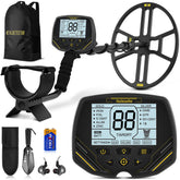 Hazlewolke DD90 Metal Detector front view with yellow design