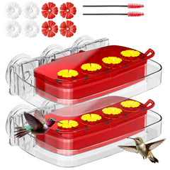 HCGADON Window Hummingbird Feeder front view with red colour