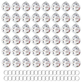 HDCRYSTALGIFTS 48pcs clear faceted crystal ball prisms 1.2 inches front view