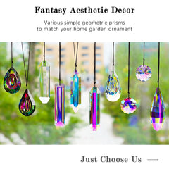 HDCRYSTALGIFTS crystal prisms in sunlight creating rainbow reflections
