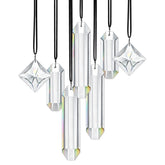 HDCRYSTALGIFTS Set of 7 Clear Crystal Prisms Suncatchers in packaging