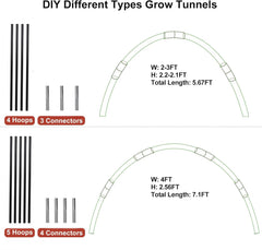 Hdeoops Greenhouse Hoops package with connectors and clamps