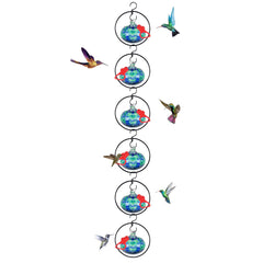 HEADAK LIFE 6 Pack Hummingbird Feeders front view in blue-green