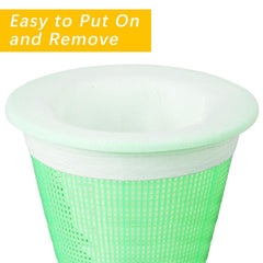 HeatPure Pool Skimmer Socks stretched to fit skimmer basket