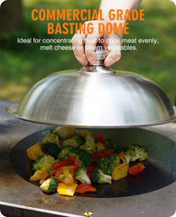Heavy-duty cast iron grill press with wooden handle