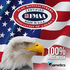 Heavy-duty nylon Garnetics American Flag showing brass grommets