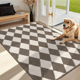 HEBE Indoor Door Mat 32x48 brown checkered front view