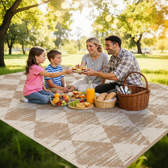 HEBE Outdoor Rug 6'x9' light beige color side view