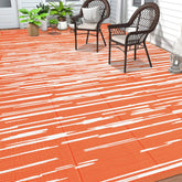 HEBE Outdoor Rug 8'x10' striped front view