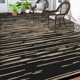 HEBE Outdoor Rug 8'x10' waterproof striped design front view