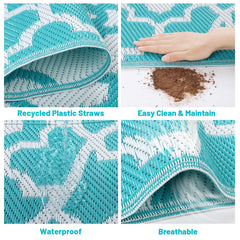 HEBE outdoor rug on patio setting
