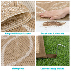 HEBE Waterproof Outdoor Rug close-up of texture