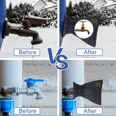 Hedoc Outdoor Faucet Cover showing Velcro straps