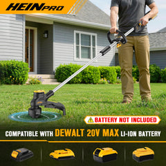 HEINPRO Cordless Weed Wacker showing adjustable handle