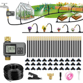 HEKIWAY 120FT Drip Irrigation System with smart timer and brass fittings