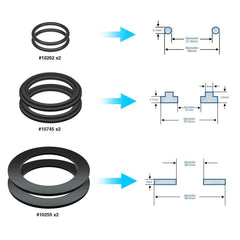 HENMI Washer and Ring Kit components laid out