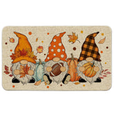 Hexagram Fall Door Mat 17x29 inches with gnome design front view