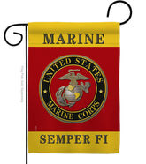 Hexagram USMC Semper Fi Flag front view with vibrant colours