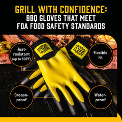 Hey Grill Hey Pitmaster Gloves being used for grilling