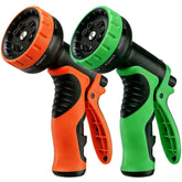 Heyakso Garden Hose Nozzle front view with green and orange design