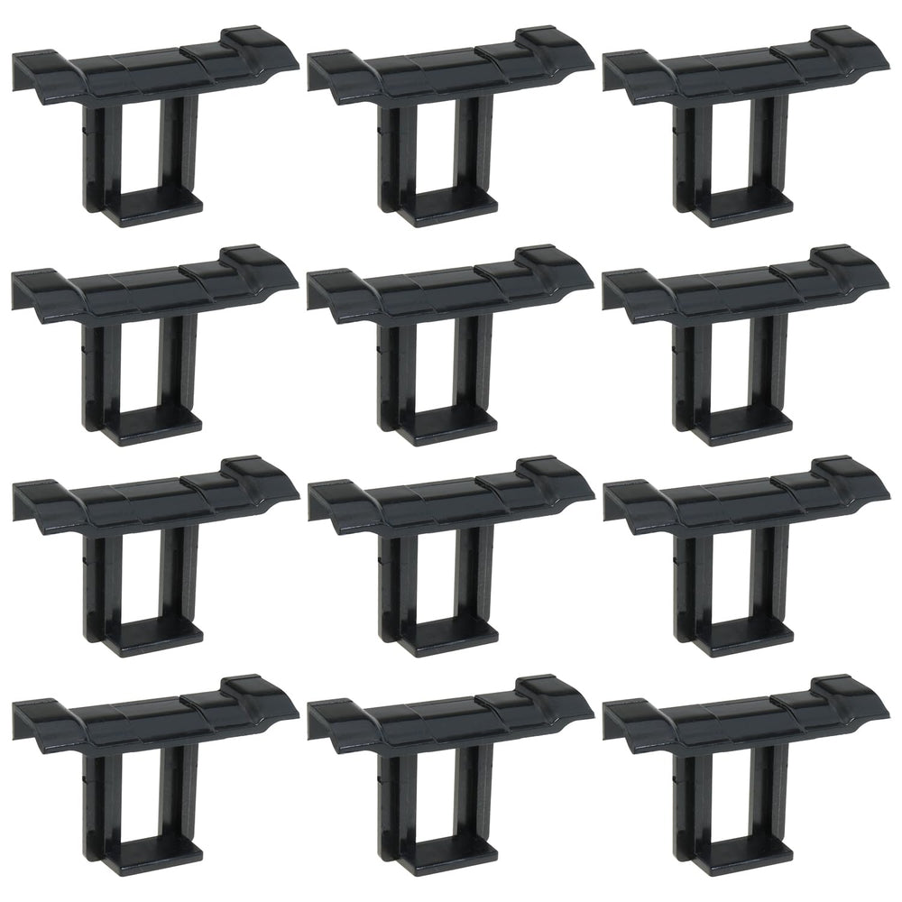 heyous 12PCS black solar panel drainage clips front view