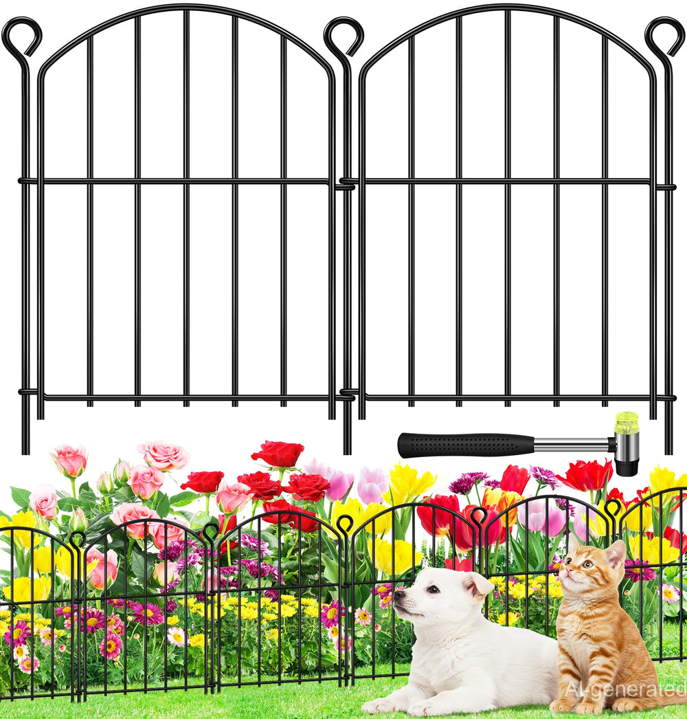 HEYRSUN 17in high decorative garden fence panel front view