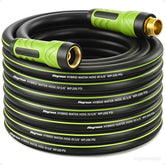 HEYRSUN 50ft garden hose in black green with brass connectors