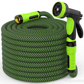HEYRSUN 50ft garden hose with ergonomic nozzle and 10 patterns