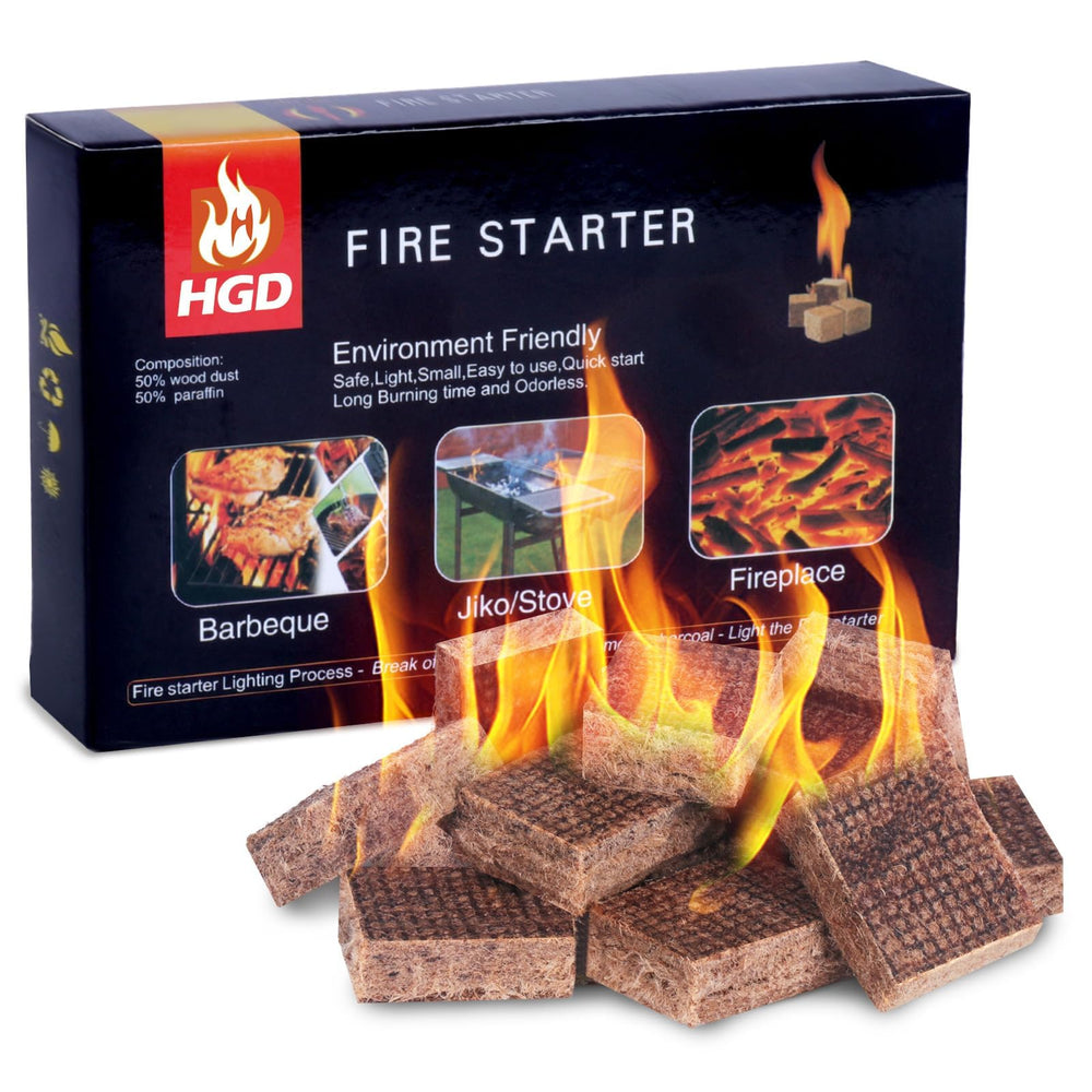 HGD 32pcs Fire Starters natural pine wood squares front view