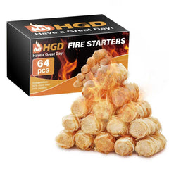HGD Natural Fire Starters 64 pieces packaging front view