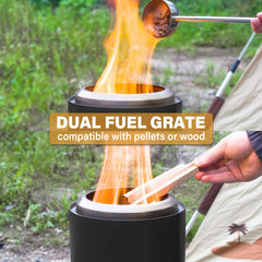 HGD Small Tabletop Fire Pit with flames, creating ambiance
