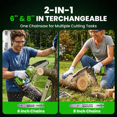 Hguptgw Mini Chainsaw with 6-inch guide bar in carrying case