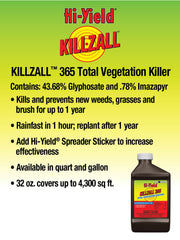 Hi-Yield Killzall 365 bottle showing label and safety information