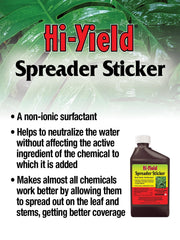 Hi-Yield Spreader Sticker 16 oz bottle with label details