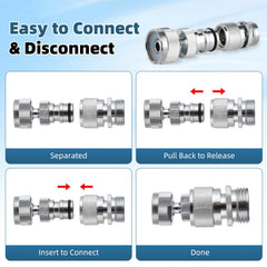 Hibbent quick connect faucet adapter with chrome finish