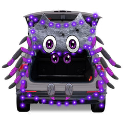 Hiboom Halloween Trunk or Decorations Kit with spider web and lights
